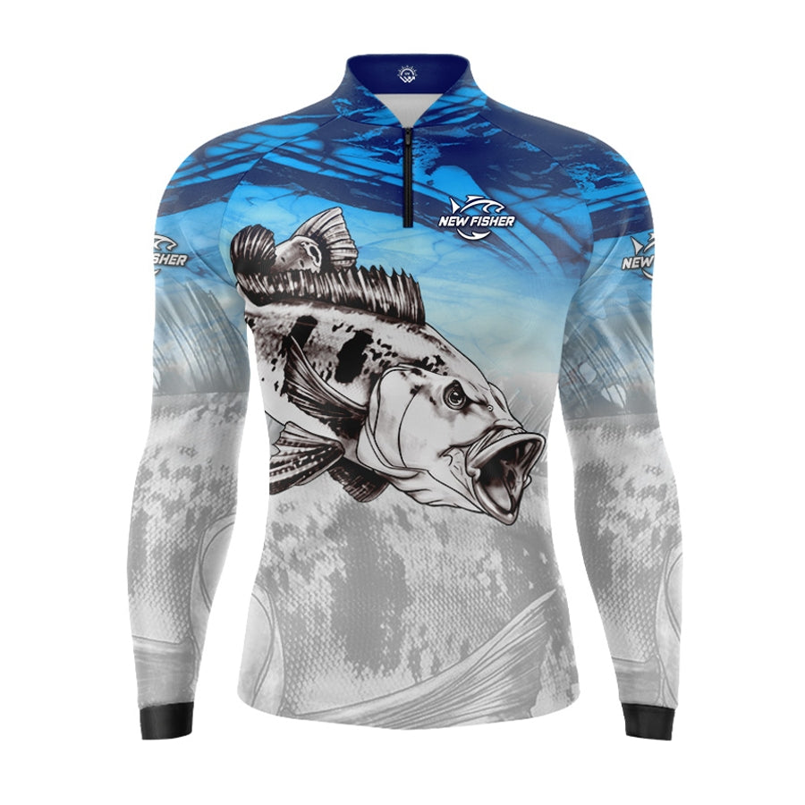 NF36CS - Camisa Camiseta Blusa de Pesca Casal New Fisher Tucunaré - com proteção UV